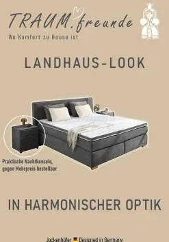 Jockenhöfer Gruppe Boxspringbett »Ronja, inkl. 7-Zonen-TTFK-Matratzen, Kaltschaum-Topper« inkl. 4 Kissen, 180x200 cm, verschiedene Härtegrade wählbar