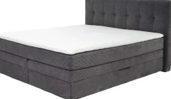 Jockenhöfer Gruppe Boxspringbett »AMY mit Bettkasten, inkl. Taschenfederkernmatratze Härtegrad H3 bis H4« mit 6 cm Kaltschaum-Topper, Cord-Bezug, 180x200 und 200x200 cm