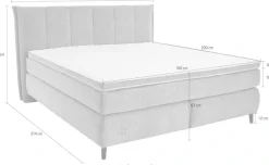 Jockenhöfer Gruppe Boxspringbett »Isabella, in 160x200cm oder 180x200 cm, Härtegrade wählbar« inkl. 7-Zonen-TTFK-Matratze und Kaltschaumtopper