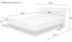 Jockenhöfer Gruppe Boxspringbett »Hetty erhältlich in der Größe 180x200cm« schwebende Optik, 7-Zonen-Matratze, Topper, mehrere Härtegrade wählbar