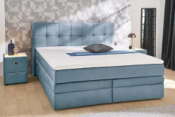 Jockenhöfer Gruppe Boxspringbett »AMY mit Bettkasten, inkl. Taschenfederkernmatratze Härtegrad H3-H4« mit 6 cm Kaltschaum-Topper, Samt-Bezug, 180x200 und 200x200 cm