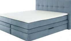 Jockenhöfer Gruppe Boxspringbett »AMY mit Bettkasten, inkl. Taschenfederkernmatratze Härtegrad H3-H4« mit 6 cm Kaltschaum-Topper, Samt-Bezug, 180x200 und 200x200 cm