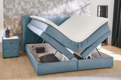 Jockenhöfer Gruppe Boxspringbett »AMY mit Bettkasten, inkl. Taschenfederkernmatratze Härtegrad H3-H4« mit 6 cm Kaltschaum-Topper, Samt-Bezug, 180x200 und 200x200 cm