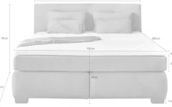 Jockenhöfer Gruppe Boxspringbett »Ulla, Wende-Bonell-Federkernmatratze (H2/H3)« inklusive Topper und 4 Kissen, Bettbreite 160 cm oder 180 cm wählbar