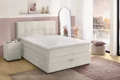 Jockenhöfer Gruppe Boxspringbett »AMY mit Bettkasten, inkl. Bonnell- oder Taschenfederkernmatratze H2-H4« mit 6 cm Kaltschaum-Topper, Chenille-Bezug, 120x200 und 140x200 cm