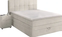 Jockenhöfer Gruppe Boxspringbett »AMY mit Bettkasten, inkl. Bonnell- oder Taschenfederkernmatratze H2-H4« mit 6 cm Kaltschaum-Topper, Chenille-Bezug, 120x200 und 140x200 cm