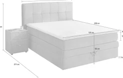 Jockenhöfer Gruppe Boxspringbett »AMY mit Bettkasten, inkl. Bonnell- oder Taschenfederkernmatratze H2-H4« mit 6 cm Kaltschaum-Topper, Chenille-Bezug, 120x200 und 140x200 cm