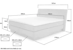 Jockenhöfer Gruppe Boxspringbett »Nika erhältlich in der Größe 180x200cm« mit Bettkasten, 7-Zonen-Matratze, Topper, mehrere Härtegrade wählbar