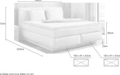 Jockenhöfer Gruppe Boxspringbett »Caren, Breite 180cm, mit großem Bettkasten/Stauraum« 7-Zonen-TTFK-Matratze, KS-Topper, verschiedene Härtegrade wählbar