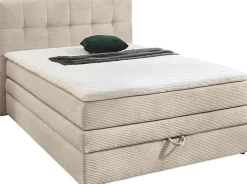 Jockenhöfer Gruppe Boxspringbett »AMY mit Bettkasten, inkl. Bonnell- oder Taschenfederkernmatratze H2-H4« mit Bettkasten und Topper