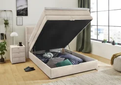 Jockenhöfer Gruppe Boxspringbett »AMY mit Bettkasten, inkl. Bonnell- oder Taschenfederkernmatratze H2-H4« mit Bettkasten und Topper