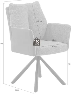 Jockenhöfer Gruppe Drehstuhl »Shelby« (Set) 2 Stk.4-Fuss-Stuhl, 360° drehbar, Taschenfederkern, bis 150kg belastbar