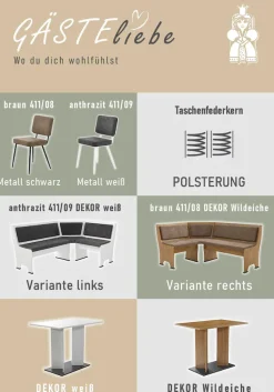 Jockenhöfer Gruppe Eckbankgruppe »Theo (Set, 4-tlg. Tisch, Bank und 2 Stühle) 2 Farben wählbar« Set, 4 tlg. Bank links/rechts montierbar, mit Stauraum, Stühle im 2er Set