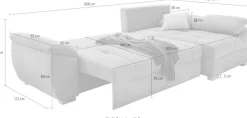 Jockenhöfer Gruppe Ecksofa »Alster L-Form, B: 268 cm« mit Schlaffunktion, Bettkasten & Zierkissen