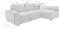 Jockenhöfer Gruppe Ecksofa »Alster L-Form, B: 268 cm« mit Schlaffunktion, Bettkasten & Zierkissen
