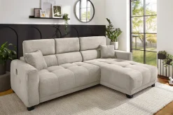 Jockenhöfer Gruppe Ecksofa »Cremona L-Form, B: 263 cm, mit 30 cm elektr. Sitztiefenverstellung« 140kg Belastbarkeit je Sitz, Kopfteilverstellung & USB-Anschluss