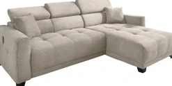 Jockenhöfer Gruppe Ecksofa »Cremona L-Form, B: 263 cm, mit 30 cm elektr. Sitztiefenverstellung« 140kg Belastbarkeit je Sitz, Kopfteilverstellung & USB-Anschluss