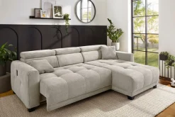 Jockenhöfer Gruppe Ecksofa »Cremona L-Form, B: 263 cm, mit 30 cm elektr. Sitztiefenverstellung« 140kg Belastbarkeit je Sitz, Kopfteilverstellung & USB-Anschluss