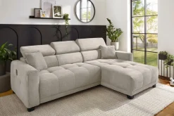 Jockenhöfer Gruppe Ecksofa »Cremona L-Form, B: 263 cm, mit 30 cm elektr. Sitztiefenverstellung« 140kg Belastbarkeit je Sitz, Kopfteilverstellung & USB-Anschluss