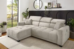 Jockenhöfer Gruppe Ecksofa »Cremona L-Form, B: 263 cm, mit 30 cm elektr. Sitztiefenverstellung« 140kg Belastbarkeit je Sitz, Kopfteilverstellung & USB-Anschluss