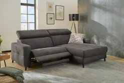 Jockenhöfer Gruppe Ecksofa »Doppio L-Form, B: 247 cm, mit elektr. Relaxfunktion und« Kopfteilverstellung, USB-Anschluss, induktive Ladestation & Zierkissen