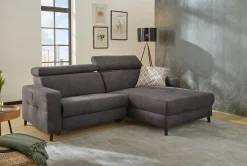 Jockenhöfer Gruppe Ecksofa »Doppio L-Form, B: 247 cm, mit elektr. Relaxfunktion und« Kopfteilverstellung, USB-Anschluss, induktive Ladestation & Zierkissen