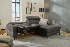 Jockenhöfer Gruppe Ecksofa »Doppio L-Form, B: 247 cm, mit elektr. Relaxfunktion und« Kopfteilverstellung, USB-Anschluss, induktive Ladestation & Zierkissen