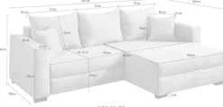 Jockenhöfer Gruppe Ecksofa »Elmau, Größe Ottomane: XL,B:261cm« mit Schlaffunktion, Bettkasten & 2 Zierkissen