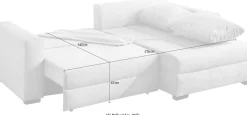 Jockenhöfer Gruppe Ecksofa »Elmau, Größe Ottomane: XL,B:261cm« mit Schlaffunktion, Bettkasten & 2 Zierkissen