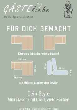 Jockenhöfer Gruppe Ecksofa »Genua L-Form, B: 250 cm« mit 2 Zierkissen