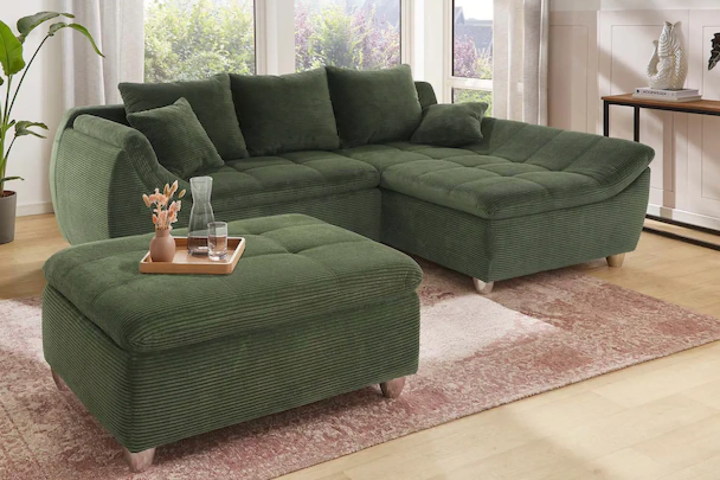 Jockenhöfer Gruppe Ecksofa »Genua L-Form, B: 250 cm« mit 2 Zierkissen