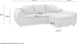 Jockenhöfer Gruppe Ecksofa »Genua L-Form, B: 250 cm« mit 2 Zierkissen