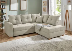 Jockenhöfer Gruppe Ecksofa »Heidelberg L-Form, B: 228 cm« mit Schlaffunktion, Bettkasten & Zierkissen