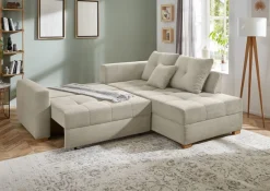 Jockenhöfer Gruppe Ecksofa »Heidelberg L-Form, B: 228 cm« mit Schlaffunktion, Bettkasten & Zierkissen