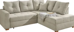 Jockenhöfer Gruppe Ecksofa »Heidelberg L-Form, B: 228 cm« mit Schlaffunktion, Bettkasten & Zierkissen