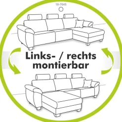 Jockenhöfer Gruppe Ecksofa »Heidelberg L-Form, B: 228 cm« mit Schlaffunktion, Bettkasten & Zierkissen