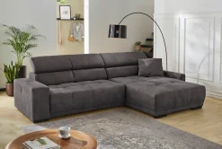 Jockenhöfer Gruppe Ecksofa »Le Mans L-Form, B: 320 cm, mit 30 cm elektr. Sitztiefenverstellung« Kopfteilverstellung, induktive Ladestation, USB-Anschluss & Zierkissen