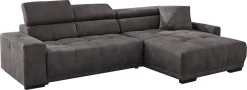 Jockenhöfer Gruppe Ecksofa »Le Mans L-Form, B: 320 cm, mit 30 cm elektr. Sitztiefenverstellung« Kopfteilverstellung, induktive Ladestation, USB-Anschluss & Zierkissen