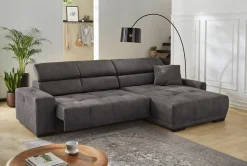 Jockenhöfer Gruppe Ecksofa »Le Mans L-Form, B: 320 cm, mit 30 cm elektr. Sitztiefenverstellung« Kopfteilverstellung, induktive Ladestation, USB-Anschluss & Zierkissen