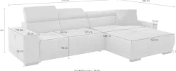 Jockenhöfer Gruppe Ecksofa »Le Mans L-Form, B: 320 cm, mit 30 cm elektr. Sitztiefenverstellung« Kopfteilverstellung, induktive Ladestation, USB-Anschluss & Zierkissen