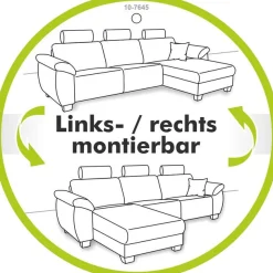 Jockenhöfer Gruppe Ecksofa »Le Mans L-Form, B: 320 cm, mit 30 cm elektr. Sitztiefenverstellung« Kopfteilverstellung, induktive Ladestation, USB-Anschluss & Zierkissen