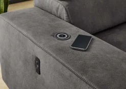 Jockenhöfer Gruppe Ecksofa »Le Mans L-Form, B: 320 cm, mit 30 cm elektr. Sitztiefenverstellung« Kopfteilverstellung, induktive Ladestation, USB-Anschluss & Zierkissen