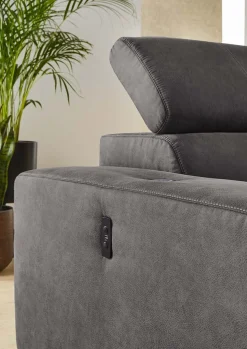 Jockenhöfer Gruppe Ecksofa »Le Mans L-Form, B: 320 cm, mit 30 cm elektr. Sitztiefenverstellung« Kopfteilverstellung, induktive Ladestation, USB-Anschluss & Zierkissen
