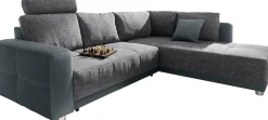 Jockenhöfer Gruppe Ecksofa »Orlando L-Form, B: 257 cm« mit Schlaffunktion, Bettkasten, Zierkissen & Kopfstützen