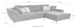 Jockenhöfer Gruppe Ecksofa »San Francisco L-Form, B: 358 cm« mit Zierkissen, eingearbeiteter Kaltschaummatte