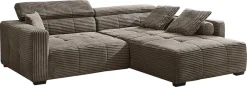 Jockenhöfer Gruppe Ecksofa »Severino L-Form, B: 283 cm, in Cord« mit Kopfteilverstellung & Zierkissen, im Big-Sofa-Style