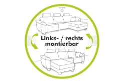 Jockenhöfer Gruppe Ecksofa »Severino L-Form, B: 283 cm, in Cord« mit Kopfteilverstellung & Zierkissen, im Big-Sofa-Style