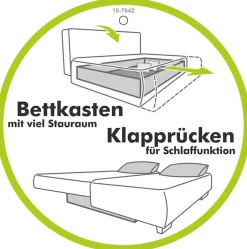 Jockenhöfer Gruppe Ecksofa »Starlight L-Form, B: 191 cm« mit Schlaffunktion, Bettkasten & Licht, Unser Dauertiefpreis
