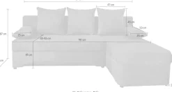 Jockenhöfer Gruppe Ecksofa »Starlight L-Form, B: 191 cm« mit Schlaffunktion, Bettkasten & Licht, Unser Dauertiefpreis