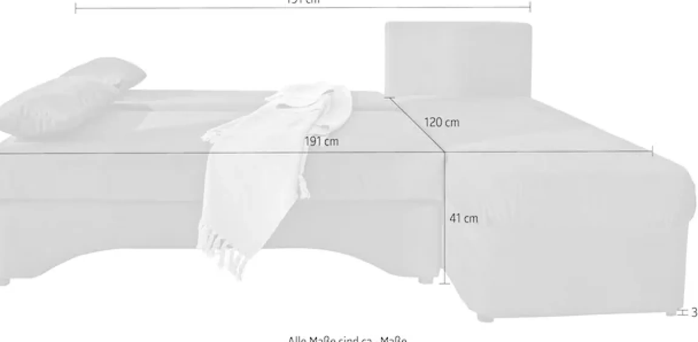 Jockenhöfer Gruppe Ecksofa »Starlight L-Form, B: 191 cm« mit Schlaffunktion, Bettkasten & Licht, Unser Dauertiefpreis